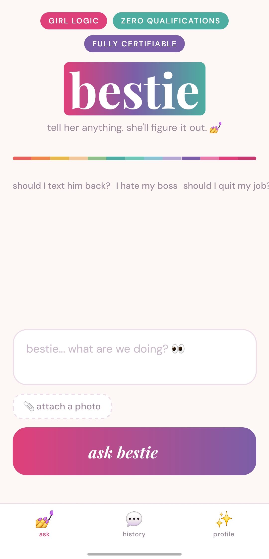 Bestie app screenshot